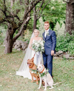 Bride and Groom with Their Dog
